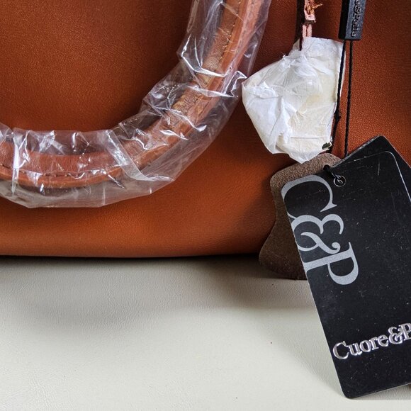 Brand New Cuore & Pelle Cognac Satchel handbag - Picture 7 of 9